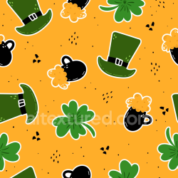 seamless Seamless 3D PBR Texture Featuring St. Patrick's Day Green Hats and Shamrocks texture 8k free download PBR