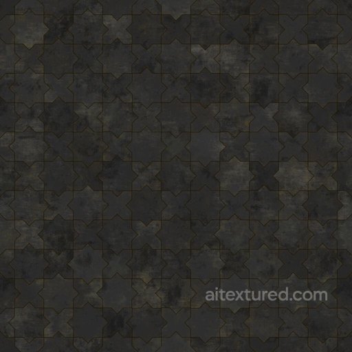 Antique Black Clay Flooring Tile Texture | Free PBR seamless Tile PBR texture