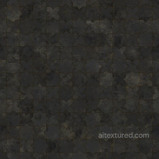 Antique Black Clay Flooring Tile Texture | Free PBR Tile texture preview