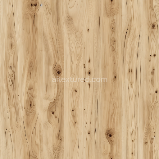 Seamless 3D Pine Wood Planks PBR Texture Featuring Natural Knots and Grain Patterns