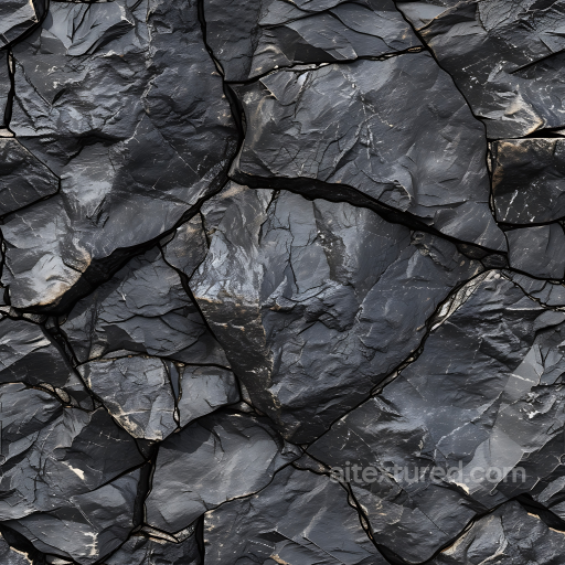 Dark Slate Rock PBR Texture with Cracked Surface and Layered Stone Detail seamless Stone PBR texture