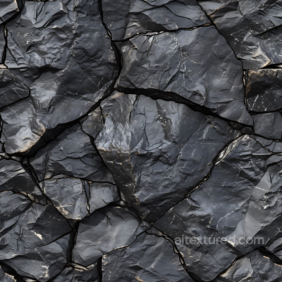 Dark Slate Rock PBR Texture with Cracked Surface and Layered Stone Detail Stone texture preview