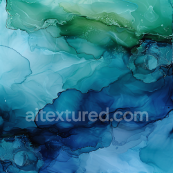 seamless Seamless 3D Alcohol Ink PBR Texture Featuring Blue and Green Fluid Waves with Delicate Marbling texture 8k free download PBR