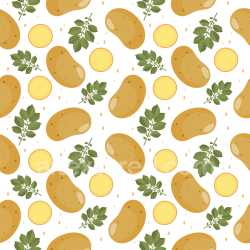 Pattern Bundle - Seamless 3D PBR Pattern Texture Featuring Potato Tubers and Leaves with Organic Layout texture preview