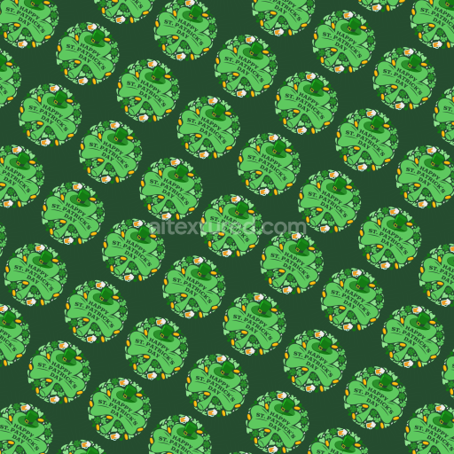 Seamless 3D PBR St Patrick Day Festive Pattern Texture with Shamrocks and Beer