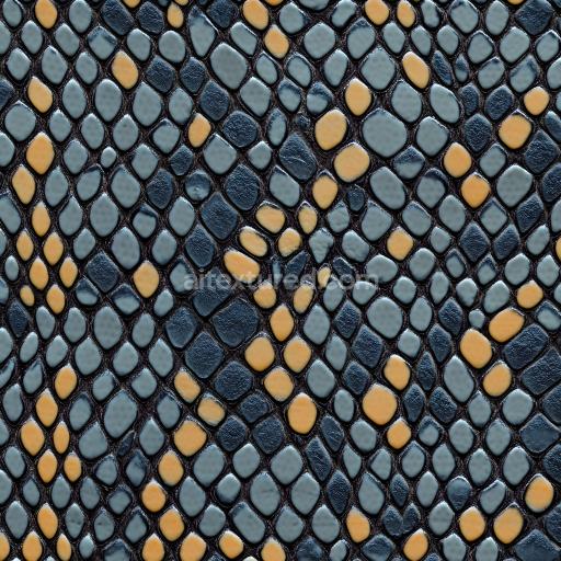 Seamless 3D Snake Skin PBR Texture with Detailed Scales and Stylized Coloration
