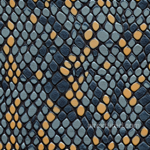 Snake Skin PBR Texture with Detailed Scales and Stylized Coloration seamless Skin PBR texture