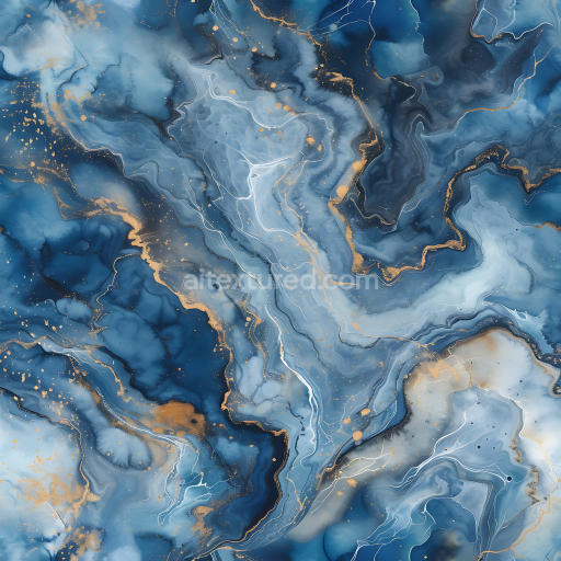 Seamless 3D Blue Marble PBR Texture with Dynamic Gold Vein Patterns
