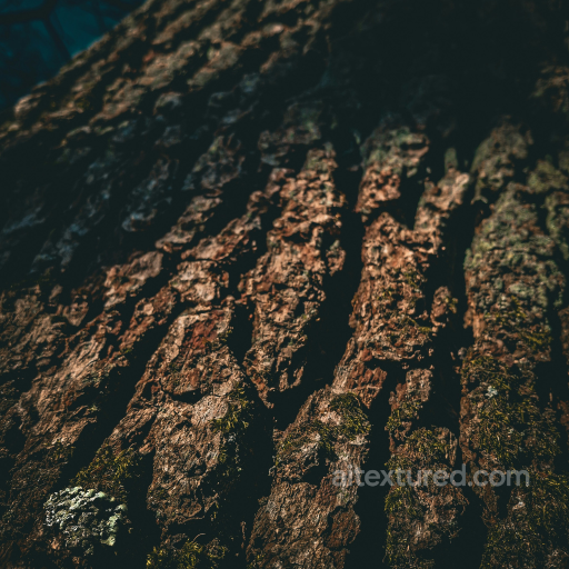Detailed Tree Bark PBR Texture with Natural Moss and Rough Surface seamless Wood PBR texture