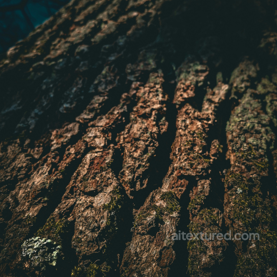 Detailed Tree Bark PBR Texture with Natural Moss and Rough Surface Wood texture preview