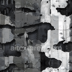 seamless Seamless 3D Urban Digital Camouflage PBR Texture in Monochrome Tones with Scratched Metal Surface texture 8k free download PBR