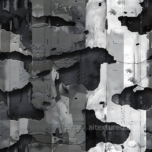 Urban Digital Camouflage PBR Texture in Monochrome Tones with Scratched Metal Surface seamless Color Camouflage PBR texture