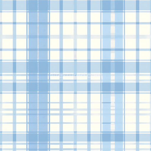 Seamless 3D PBR Texture of Soft Blue and White Plaid Fabric Pattern