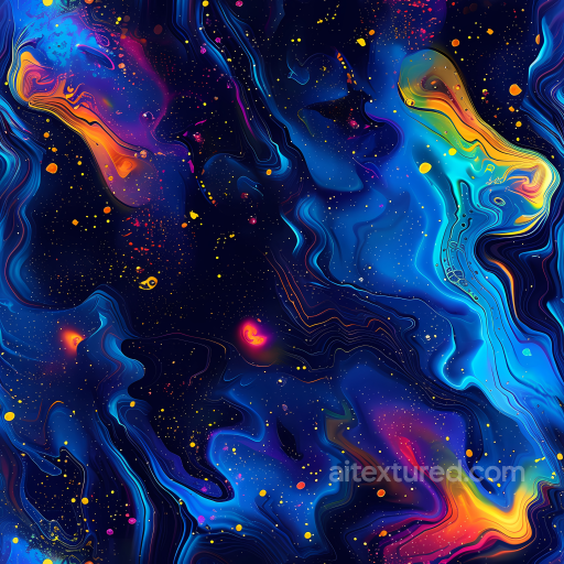 Space PBR Texture Featuring Vibrant Nebula Clouds and Dynamic Cosmic Energy Flows seamless Star, space, planets PBR texture
