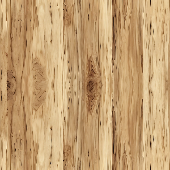Natural Hickory Wood Planks with Distinctive Knots and Grain seamless PBR texture preview