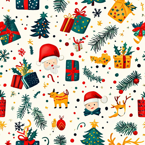Featuring Festive Christmas Icons and Gift Patterns seamless All Christmas Digital paper PBR texture