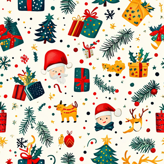 Featuring Festive Christmas Icons and Gift Patterns All Christmas Digital paper texture preview