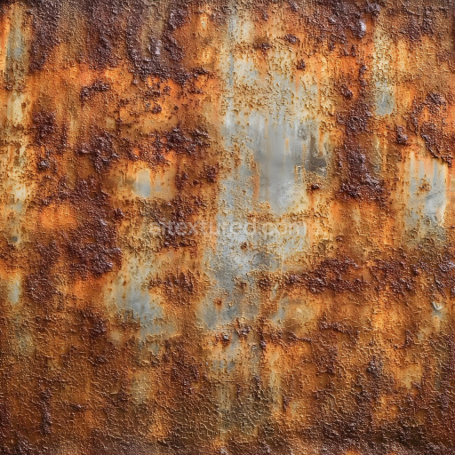 Seamless 3D Rusty Metal PBR Texture Featuring Cracked and Peeling Paint