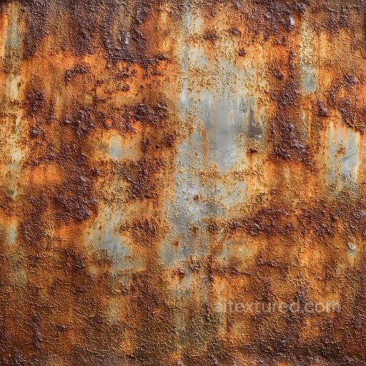 Rusty Metal PBR Texture Featuring Cracked and Peeling Paint seamless Rust PBR texture