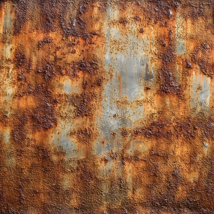 Rusty Metal Featuring Cracked and Peeling Paint seamless PBR texture preview