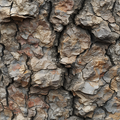 Preview — Seamless 3D Crackled Dry Rock PBR Texture with Layered, Weathered Surface