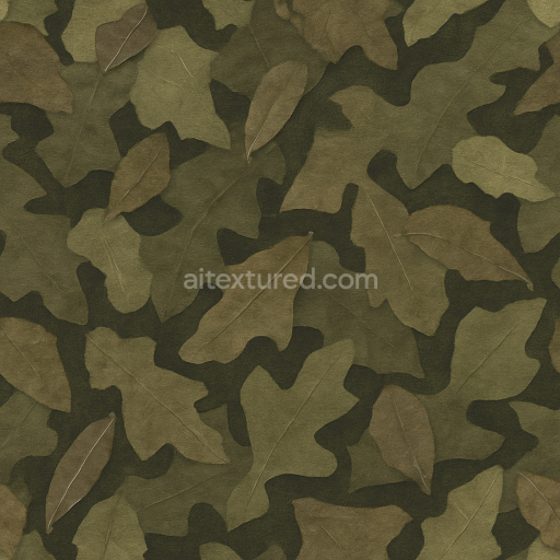 Seamless 3D Texture PBR 8K Leaf Litter Synthetic Fiber Camouflage Fabric