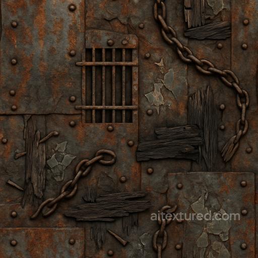 Halloween - Haunted Metal With Rust Stains And Iron Grate Surface texture preview