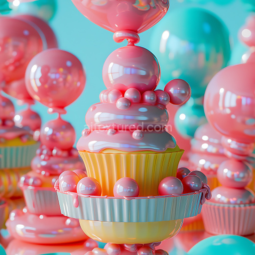 Seamless 3D Inflated Glossy Pink Vinyl Panels PBR Texture