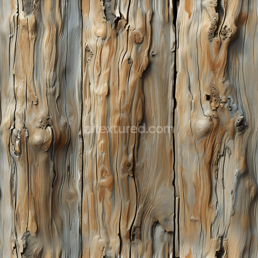 Preview — Seamless 3D Weathered Reclaimed Wood Planks PBR Texture with Natural Knots and Cracks