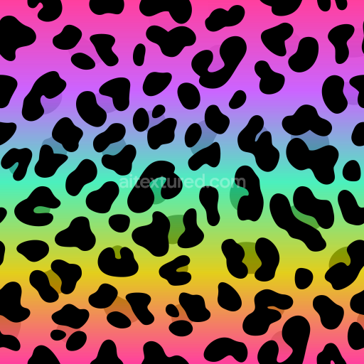 Seamless 3D PBR Texture with Bright Gradient Leopard Print Pattern