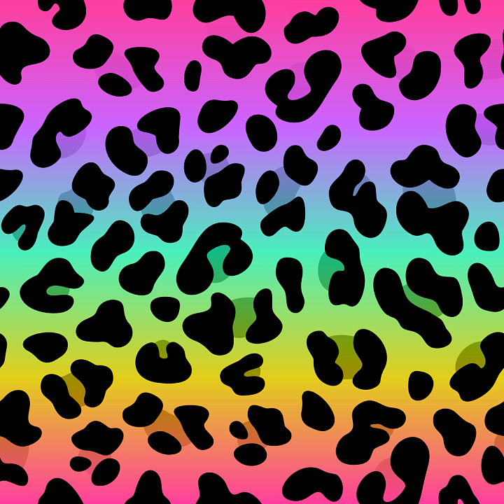 with Bright Gradient Leopard Print Pattern seamless PBR texture preview