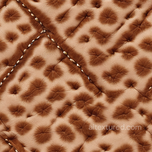 tufted tan leather upholstery PBR texture with stitched panels seamless Leather PBR texture