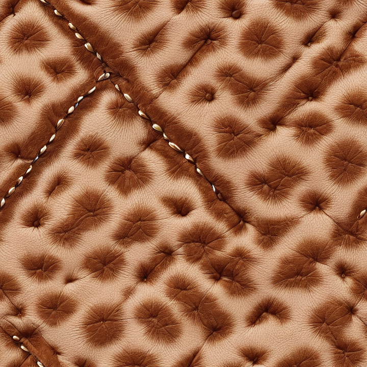 Tufted Tan Leather Upholstery With Stitched Panels seamless PBR texture preview