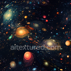 seamless Seamless 3D Space PBR Texture Featuring Stylized Galaxy Clusters & Orbital Stars texture 8k free download PBR