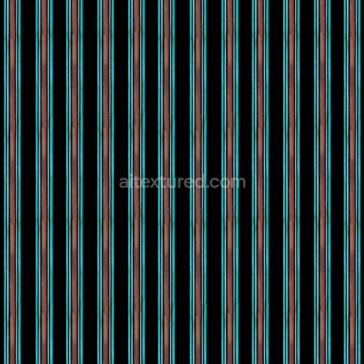 Seamless 3D PBR Texture of Watercolor Striped Fabric in Black, Blue, and Brown