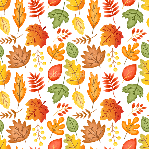Seamless 3D PBR Texture Featuring Colorful Autumn Leaves Pattern