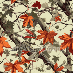seamless Seamless 3D Autumn Forest Camouflage PBR Texture with Orange and Brown Leaf Pattern texture 8k free download PBR