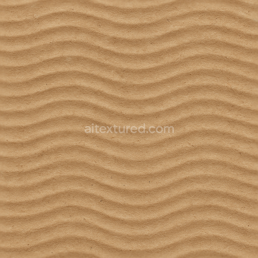 Seamless 3d texture pbr 8k showing wavy cardboard with subtle cardboard grain and fiber strands
