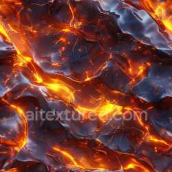 seamless Seamless 3D PBR Glossy Texture with Fiery Lava Glow and Volcanic Flow texture 8k free download PBR