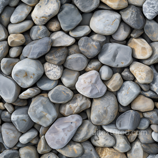 Pebble Stone Ground PBR Texture with Smooth Rounded Rocks and Natural Color Variation seamless Stone PBR texture