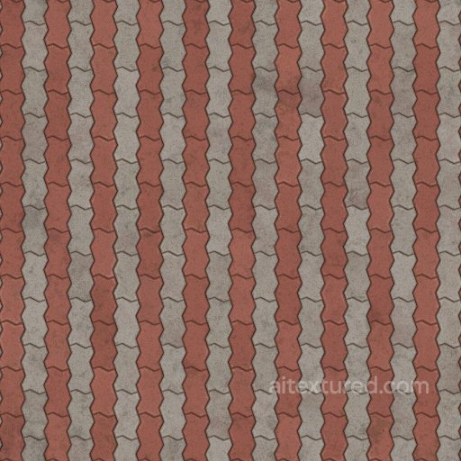 Zig Zag Alternating Color Unipaver Blocks | Free PBR seamless Brick PBR texture
