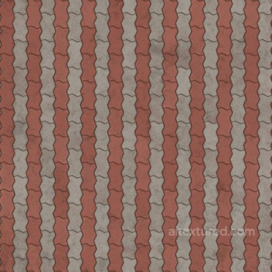 Zig Zag Alternating Color Unipaver Blocks | Free PBR Brick texture preview