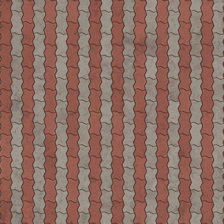 Zig Zag Alternating Color Unipaver Blocks Brick seamless PBR texture preview