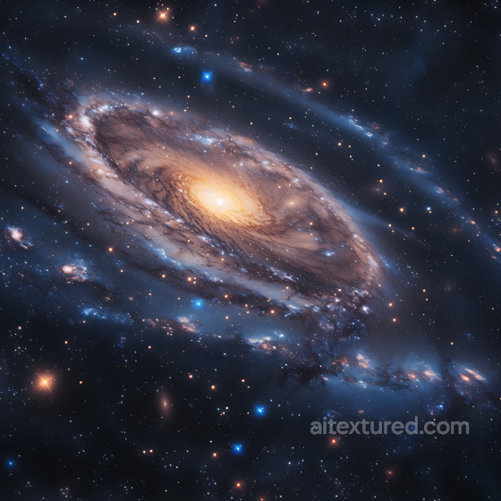 of a Spiral Galaxy with Cosmic Starfield and Glowing Nebula Clouds Star, space, planets texture preview