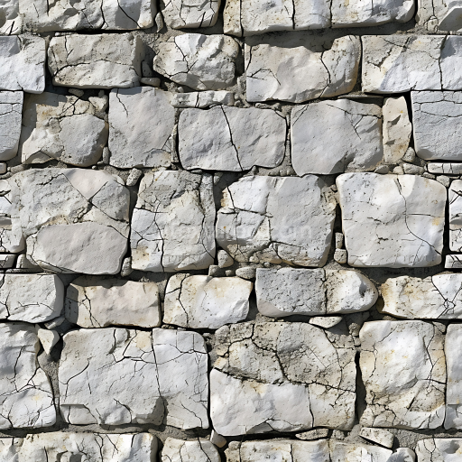 Seamless 3D Weathered Stone Wall PBR Texture with Cracked Rough Surface