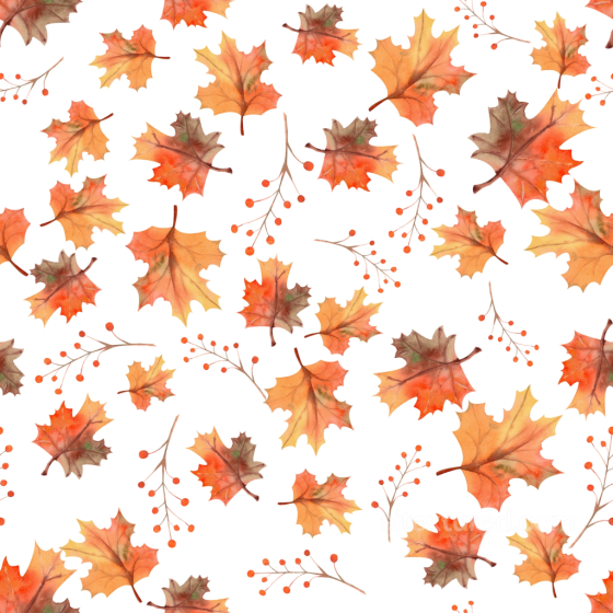 Watercolor Autumn Leaves and Berries Pattern Seamless Texture Autumn Leaves texture preview
