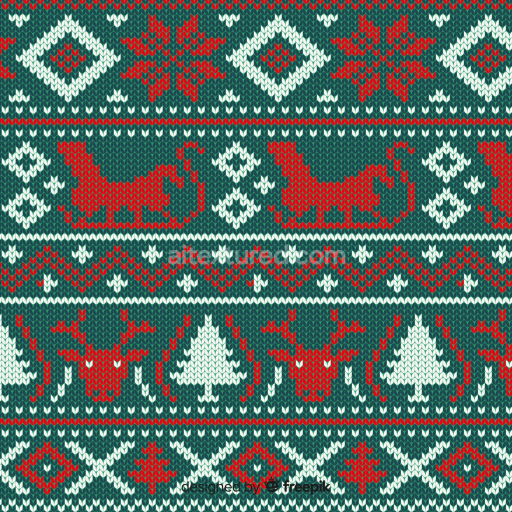 Preview — Seamless 3D PBR Knitted Christmas Sweater Pattern Texture in Red, White, and Green