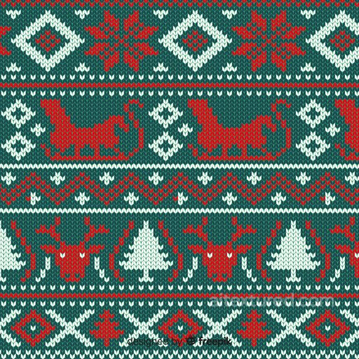 Knitted Christmas Sweater Pattern Texture in Red, White, and Green seamless All Christmas Digital paper PBR texture