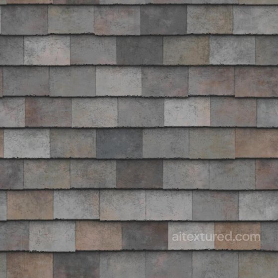 Colourful Clay Roof Tiles in Dull Tone | Free PBR Tile texture preview