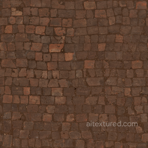 Worn Brick Floor seamless Brick PBR texture